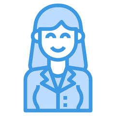 avatar blue outline icon