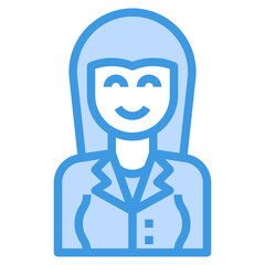 avatar blue outline icon
