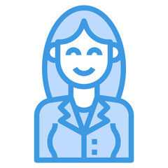 avatar blue outline icon