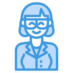 avatar blue outline icon