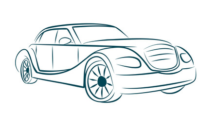 Obraz premium The Sketch of a old car. 