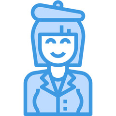 avatar blue outline icon