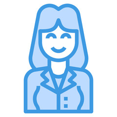 avatar blue outline icon