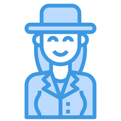 avatar blue outline icon