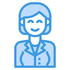 avatar blue outline icon