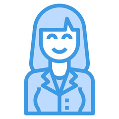 avatar blue outline icon
