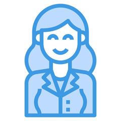 avatar blue outline icon