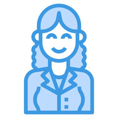 avatar blue outline icon
