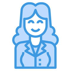 avatar blue outline icon