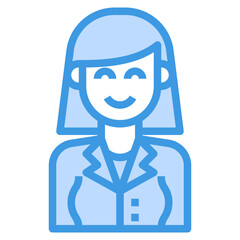 avatar blue outline icon