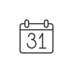 Calendar day 31 line icon