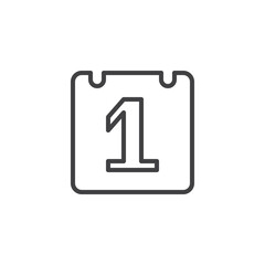 Calendar page 1 line icon