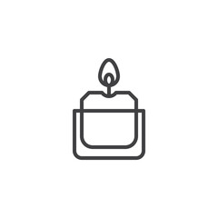 Burning candle line icon