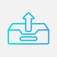 Outbox icon in gradient style about email, use for website mobile app presentation