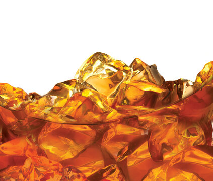 ICE TEA, ICE CUDES, ILLUSTRATION, isolated on white background, realism, photo realistic