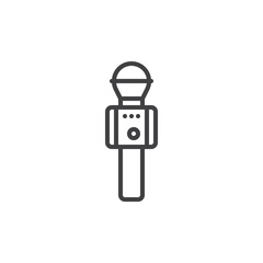 Karaoke microphone line icon