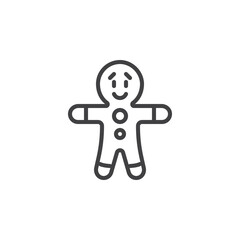 Gingerbread man line icon