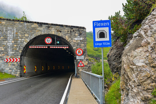 Flexentunnel/ Flexenpassstra&szlig;e am Flexenpass im Bundesland Vorarlberg (&Ouml;sterreich)	