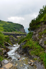 Fototapeta na wymiar Flexenbach vor Flexenpass in Lech (Vorarlberg)