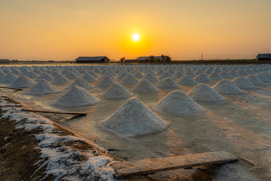 Raw salt farm of villagers in Thailand
