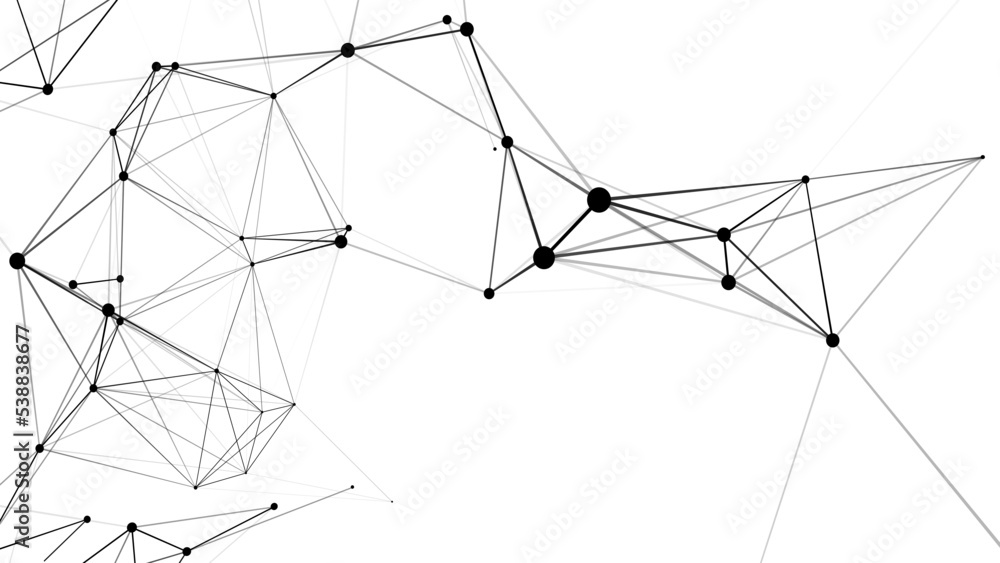 Poster network connection structure. abstract white background with moving dots and lines. futuristic illus