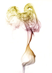 colorful abstract smoke isolated on white background
