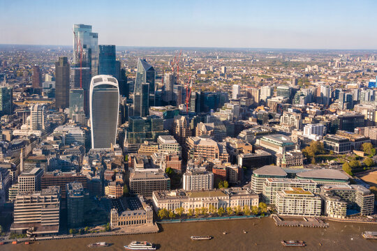 UK, England, London, Elevated view of City of London
