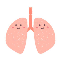 手描きのきれいな肺のキャラクター