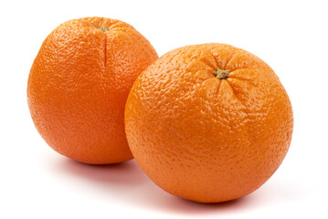 Fresh oranges, isolated on white background. High resolution image.