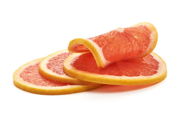 Red grapefruits, isolated on white background.