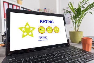 Rating concept on a laptop