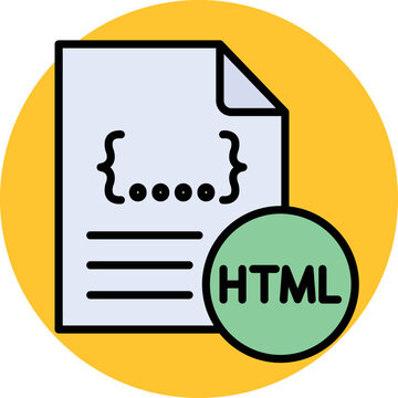 Html file Vector icon which is suitable for commercial work and easily modify or edit it
