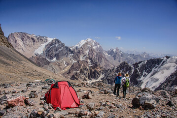 The stunning Fann Mountains seen from the Chimtarga Pass route, Tajikistan