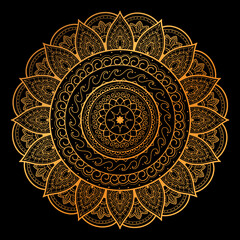 mandala art golden illustration design