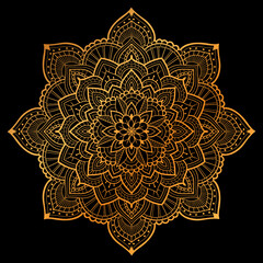 mandala art golden illustration design