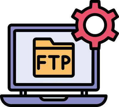  ftp protocol client Vector icon which is suitable for commercial work and easily modify or edit it
