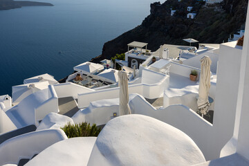 Whitewashed houses in Imerovigli on Santorini island, Cyclades, Greece
