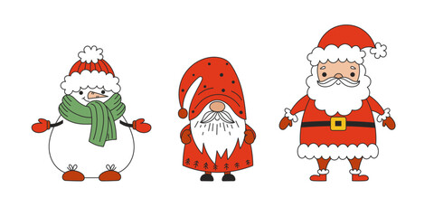 Cute set with Christmas characters