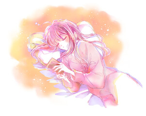 スマホを見ながらうたた寝する女性