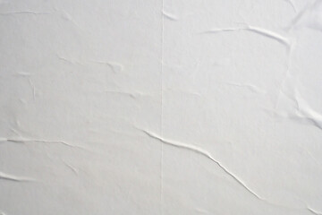 white crumpled and creased paper poster texture background