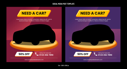 Car Rental Offer Social Media Post Banner Template