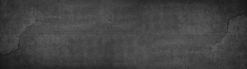 Black anthracite stone concrete texture background panorama banner long. pattern