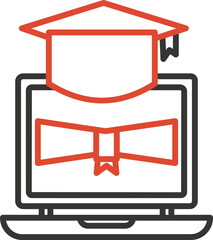 online degree Vector icon which is suitable for commercial work and easily modify or edit it
