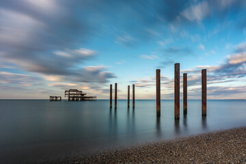 Brighton West Pier at dawn