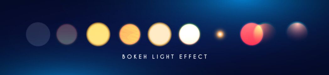 Bokeh elements. Colorful light effect collection.