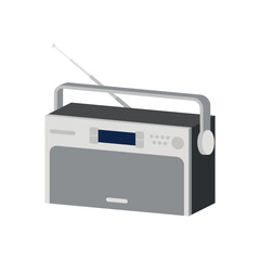Radio receiver portable with antenna, illustration