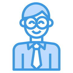 avatar blue outline icon