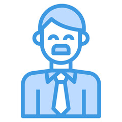 avatar blue outline icon