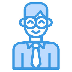 avatar blue outline icon