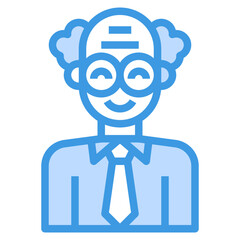 avatar blue outline icon